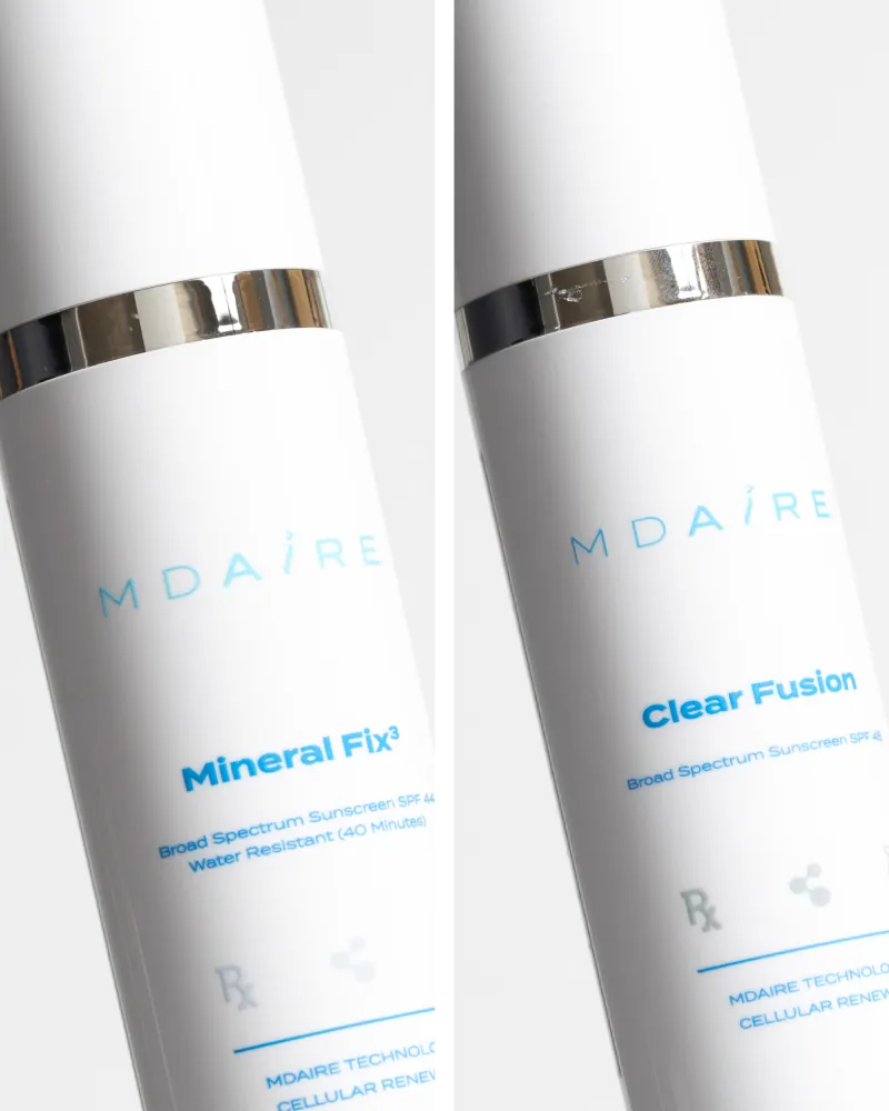 Total Protection SPF Duo showing sleek Mineral Fix³ and Clear Fusion s
